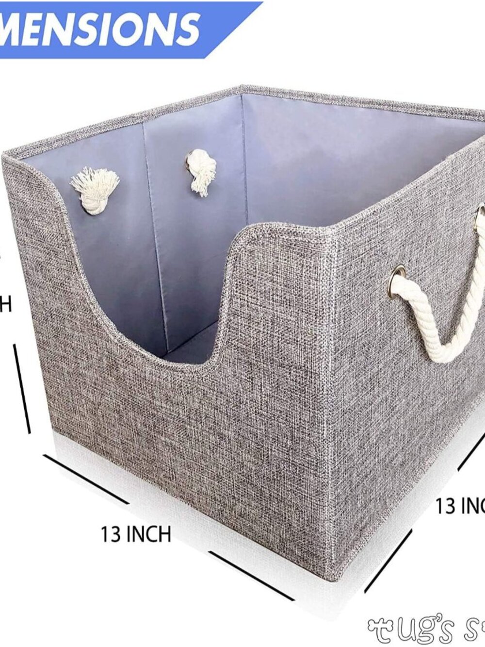 Premium Dog Toy Bin & Blanket Basket - Living Room & Nursery Storage, Easy to Cl - Picture 3 of 7